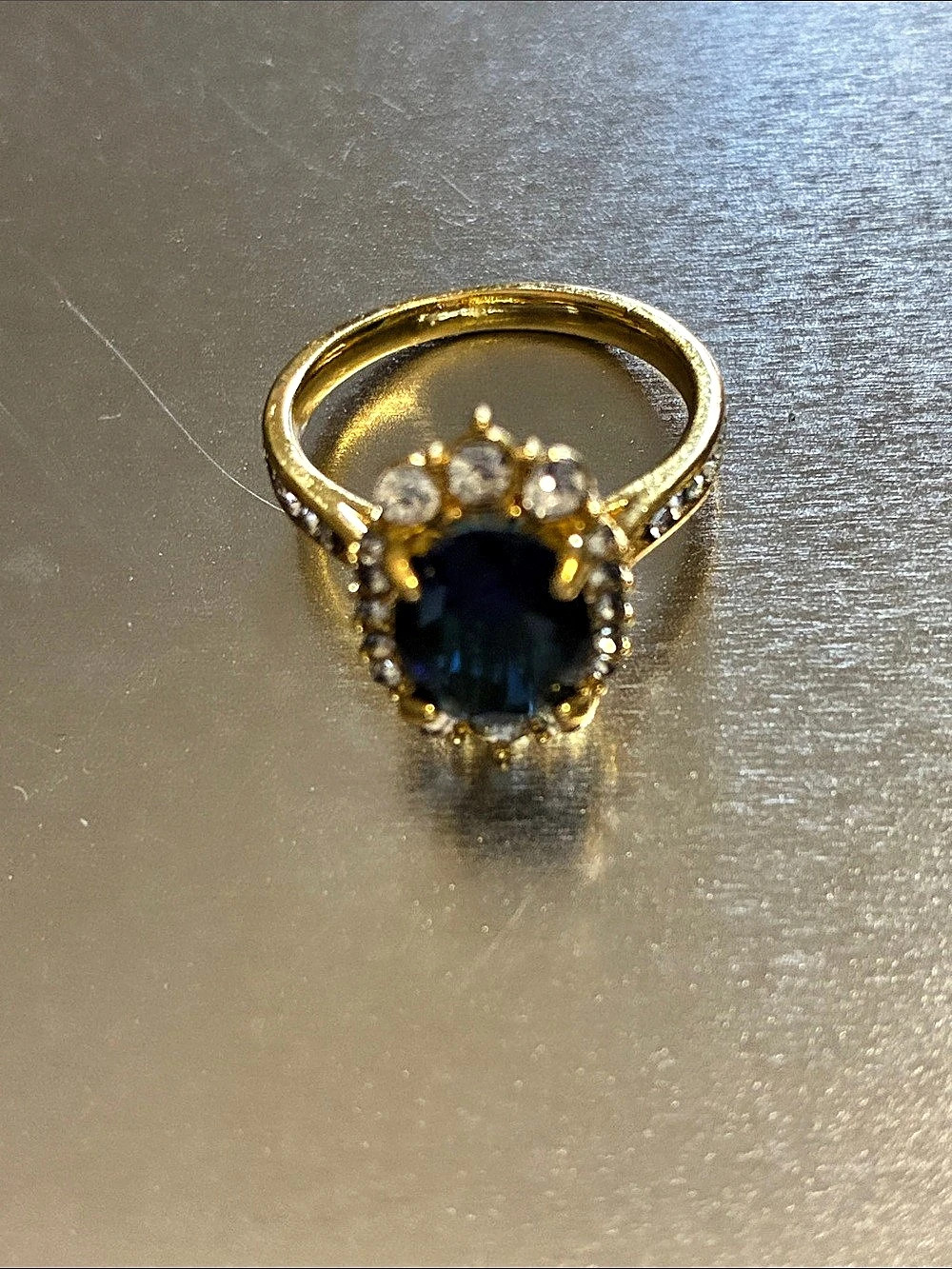 Gold Blue Statement Ring Like New